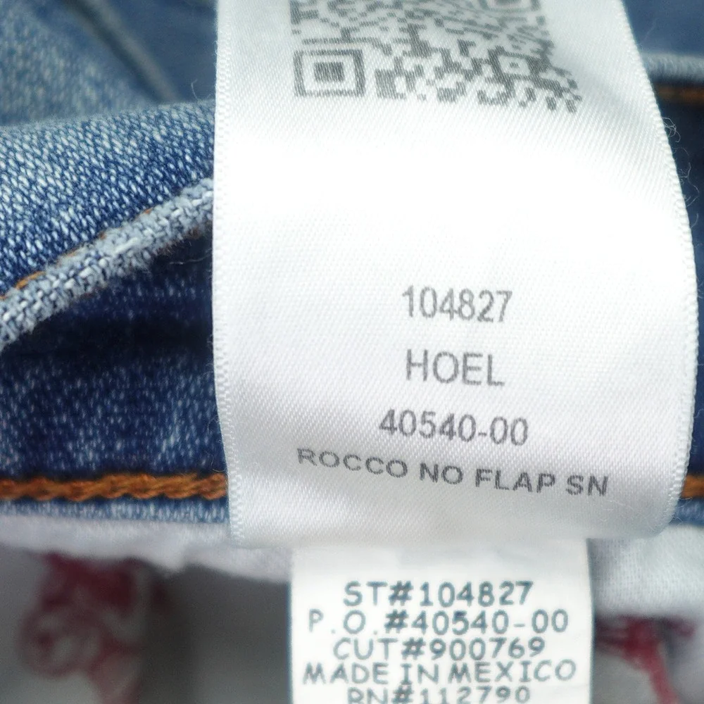 True Religion Jeans Mens 40 Blue Distressed Rocco Relaxed Skinny Pony Express